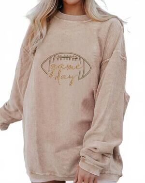 NEW LOVESOFT game day embroidered sweatshirt in apricot